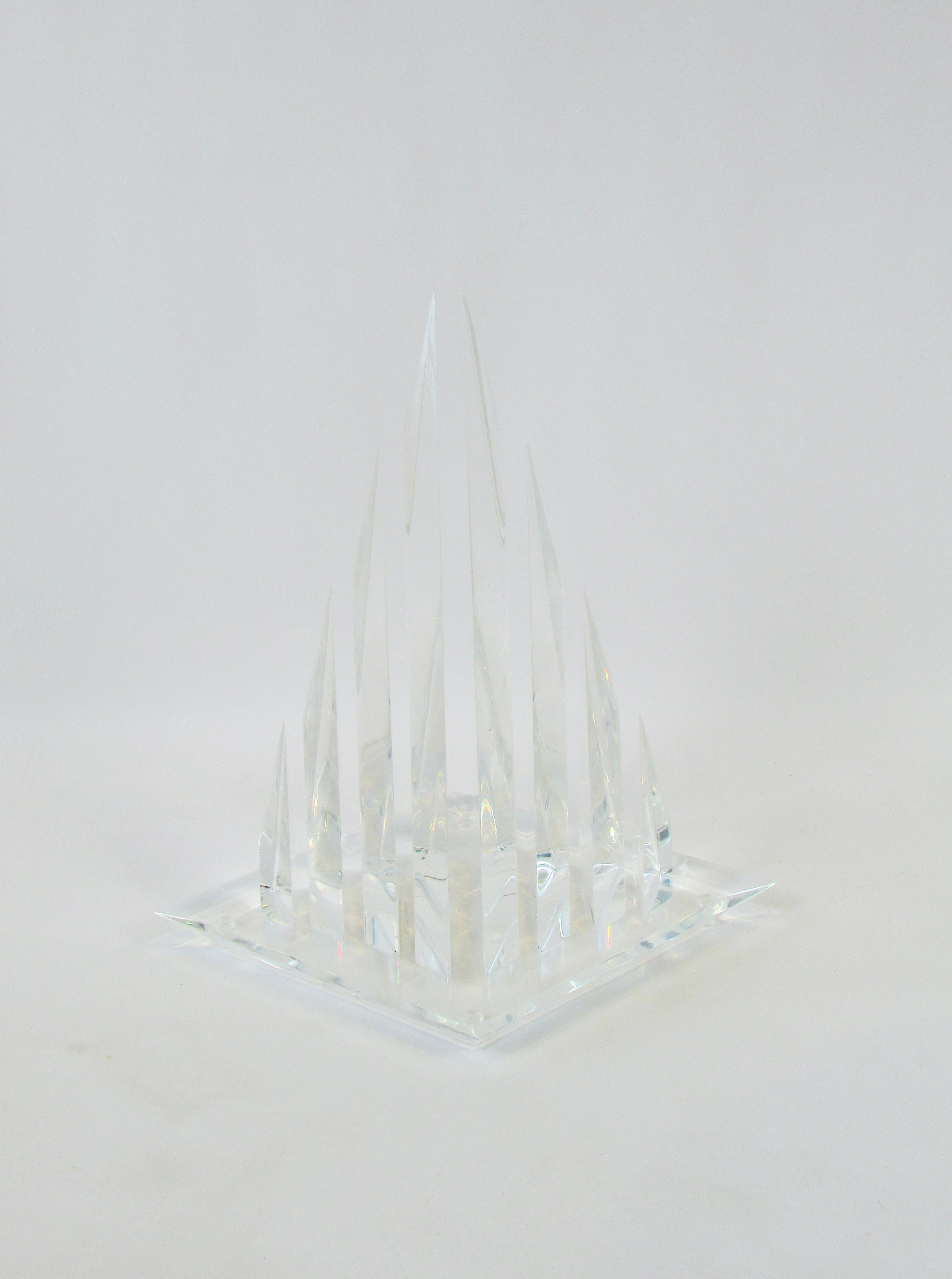Hivo Van Teal Segmented Lucite Pyramid, Triangle Sculpture For Sale 4
