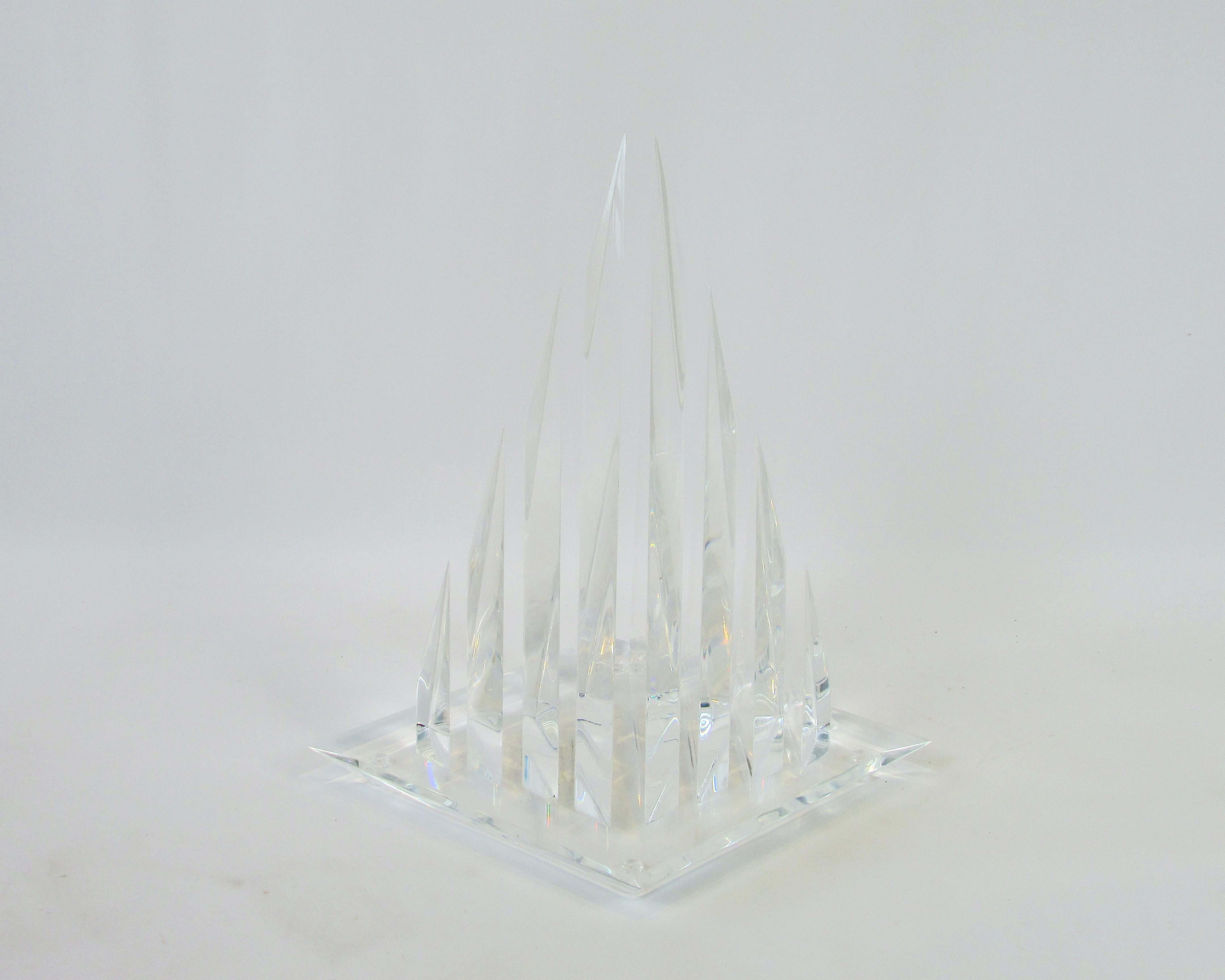 Hivo Van Teal Segmented Lucite Pyramid, Triangle Sculpture For Sale 5