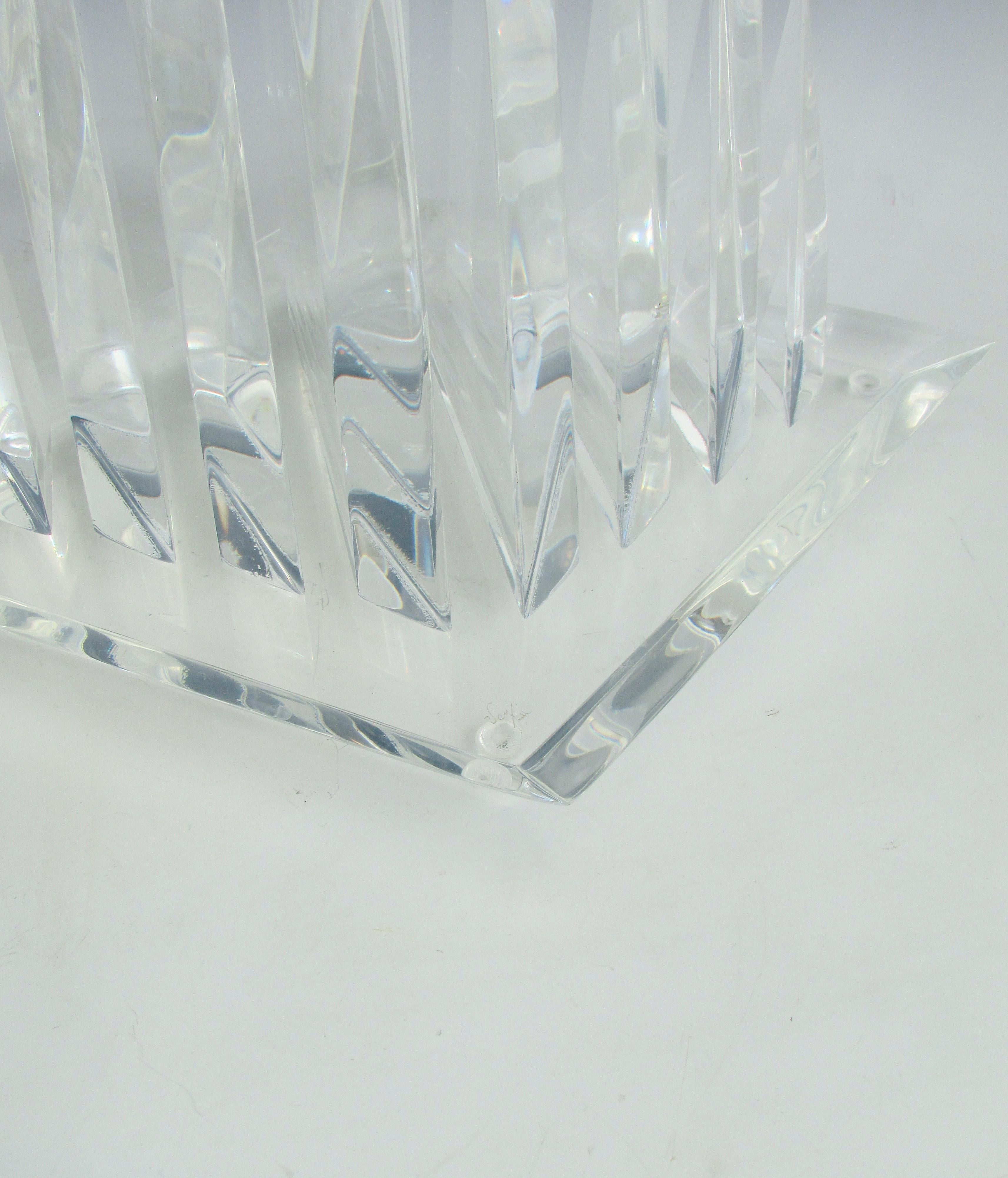 Hivo Van Teal Segmented Lucite Pyramid, Triangle Sculpture In Good Condition For Sale In Ferndale, MI