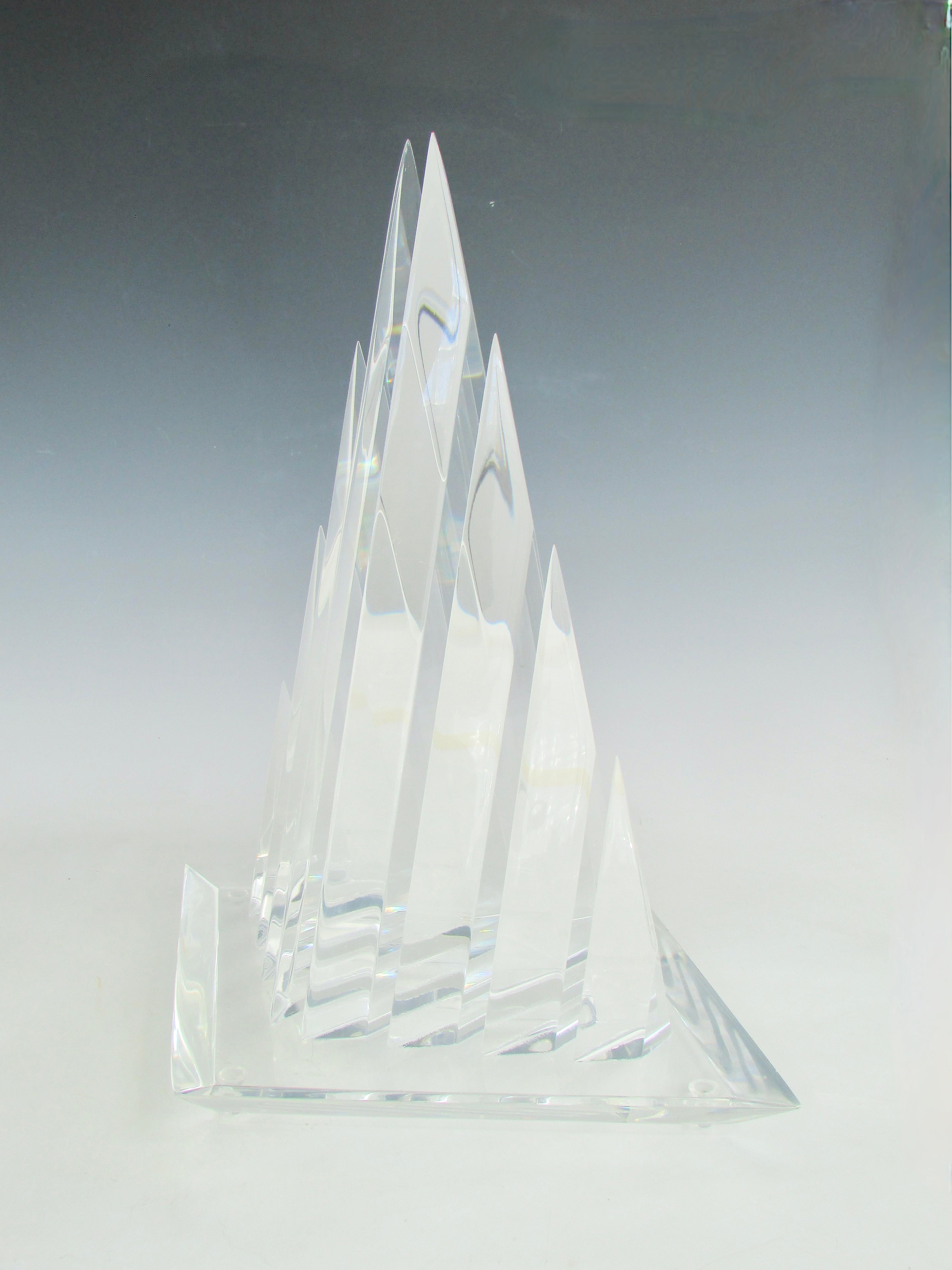 Hivo Van Teal Segmented Lucite Pyramid, Triangle Sculpture For Sale 1