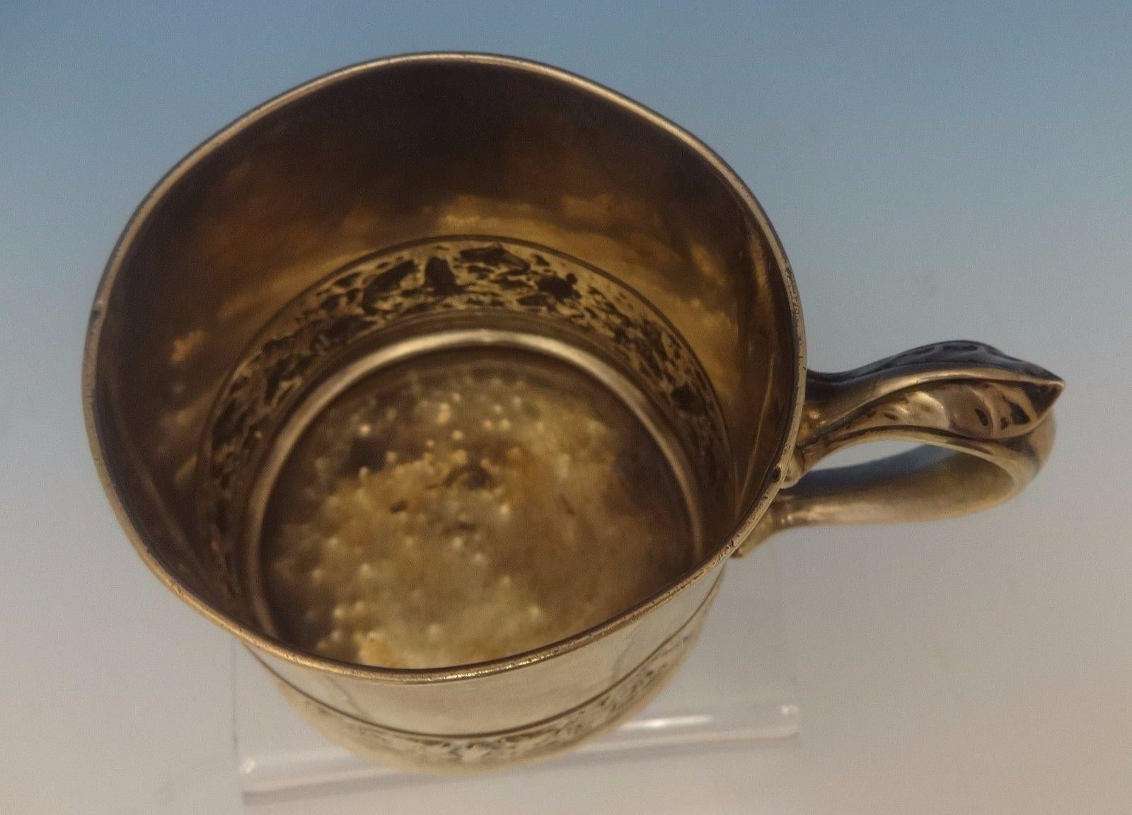 Hizen von Gorham: Kindertasse mit Schildkröten und Fischen am Rand, aus Sterlingsilber (amerikanisch)