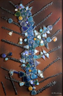 H.J. Goodman Gems of the Sea 1964 Signierte Mosaik-Wandkunst, Moderne der Mitte des Jahrhunderts