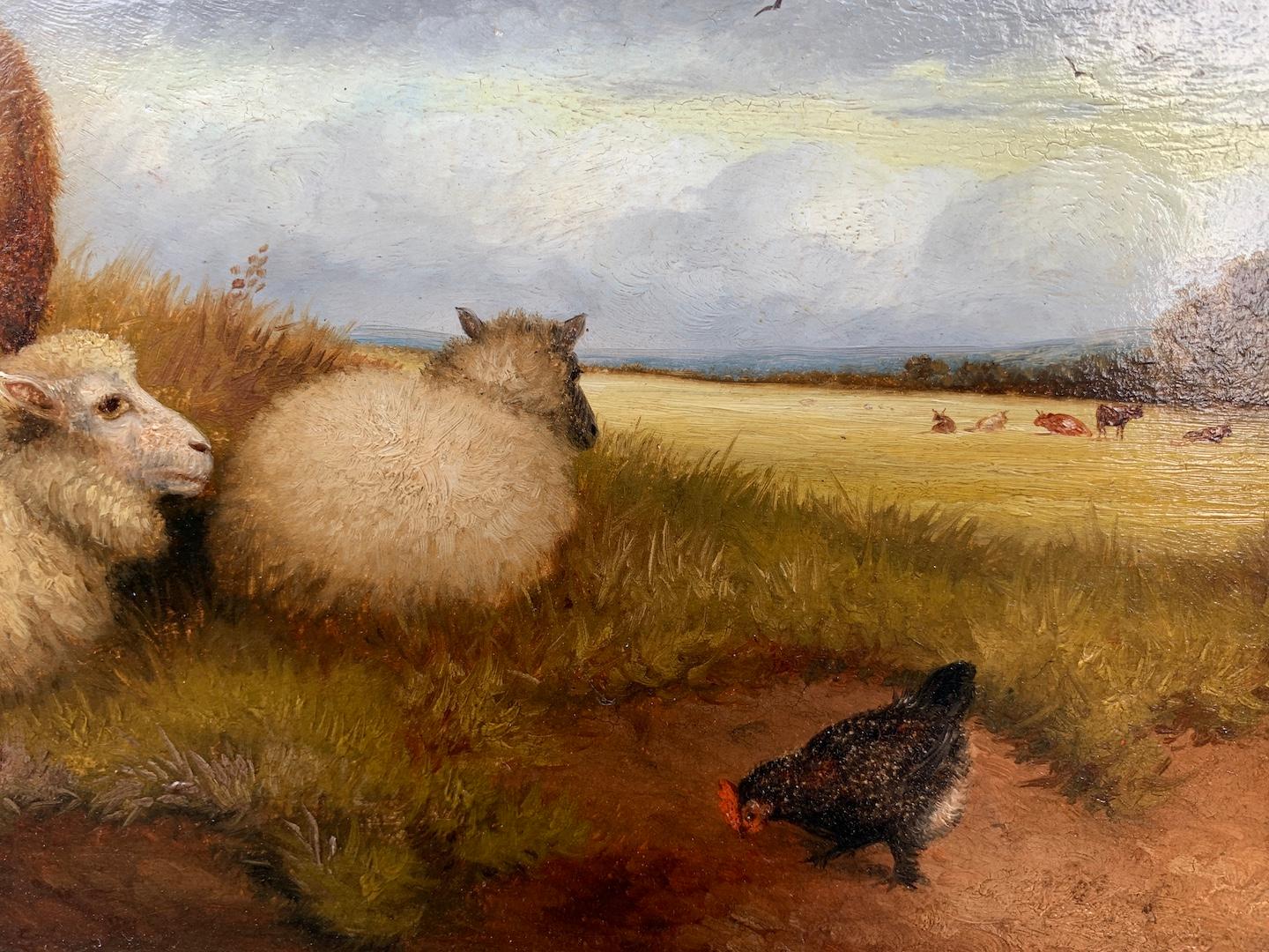 19th century English portrait of sheep in an extensive landscape For Sale 1