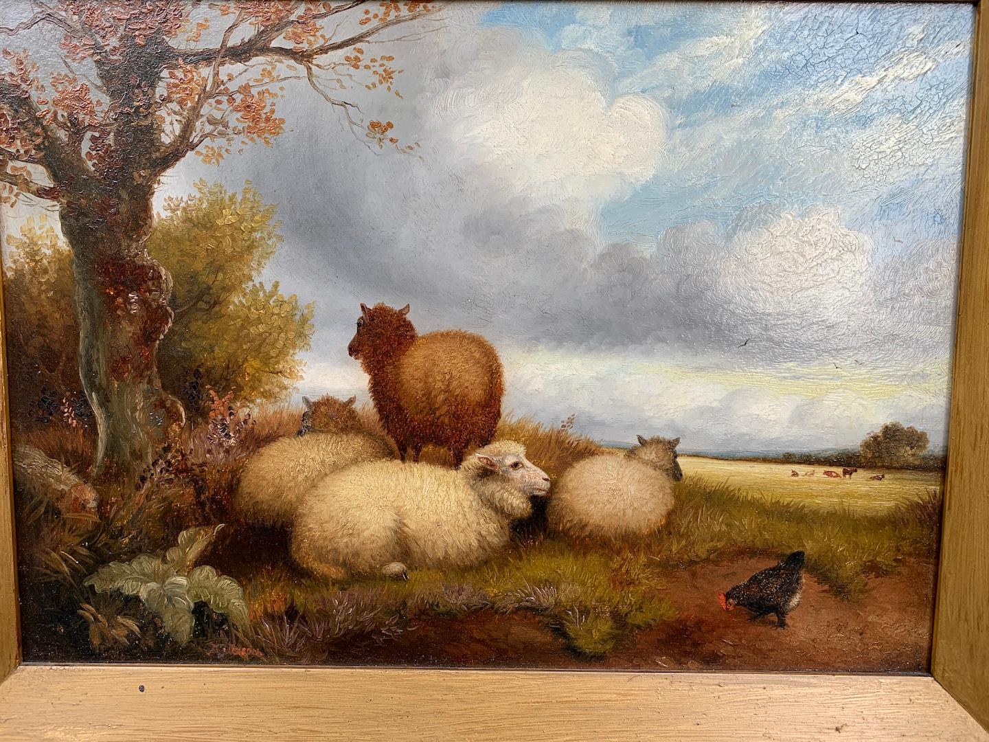 19th century English portrait of sheep in an extensive landscape For Sale 2
