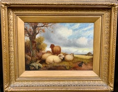 19th century English portrait of sheep in an extensive landscape