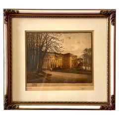 Hjalmar Bachmann (1880–1940), Sorø Akademi, signierte Radierung, 1925