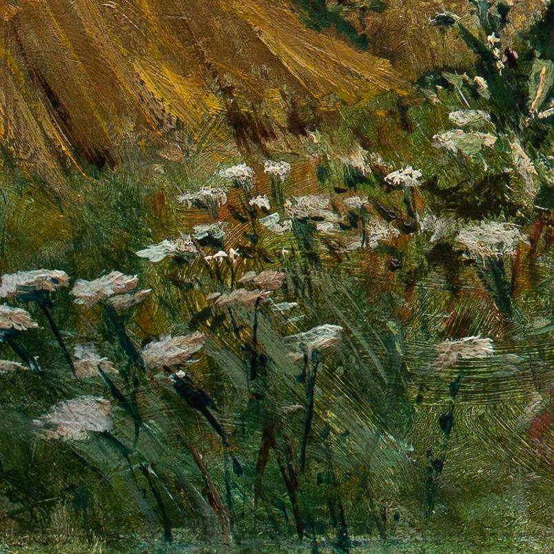 Harvest Time by Hjalmar Sandberg, Swedish Artist, Oil on Canvas, Signed, 1876 For Sale 3