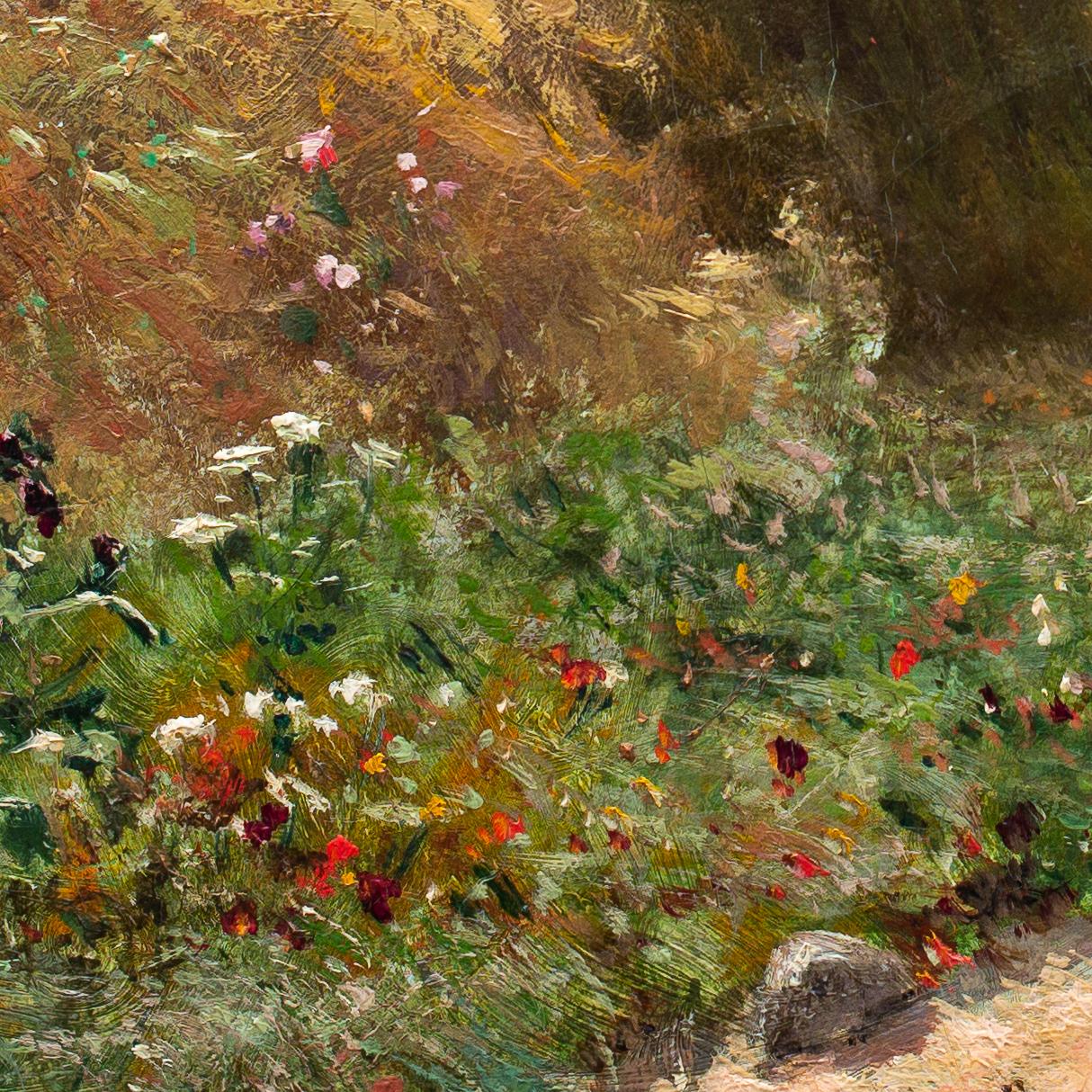 Harvest Time by Hjalmar Sandberg, Swedish Artist, Oil on Canvas, Signed, 1876 For Sale 4
