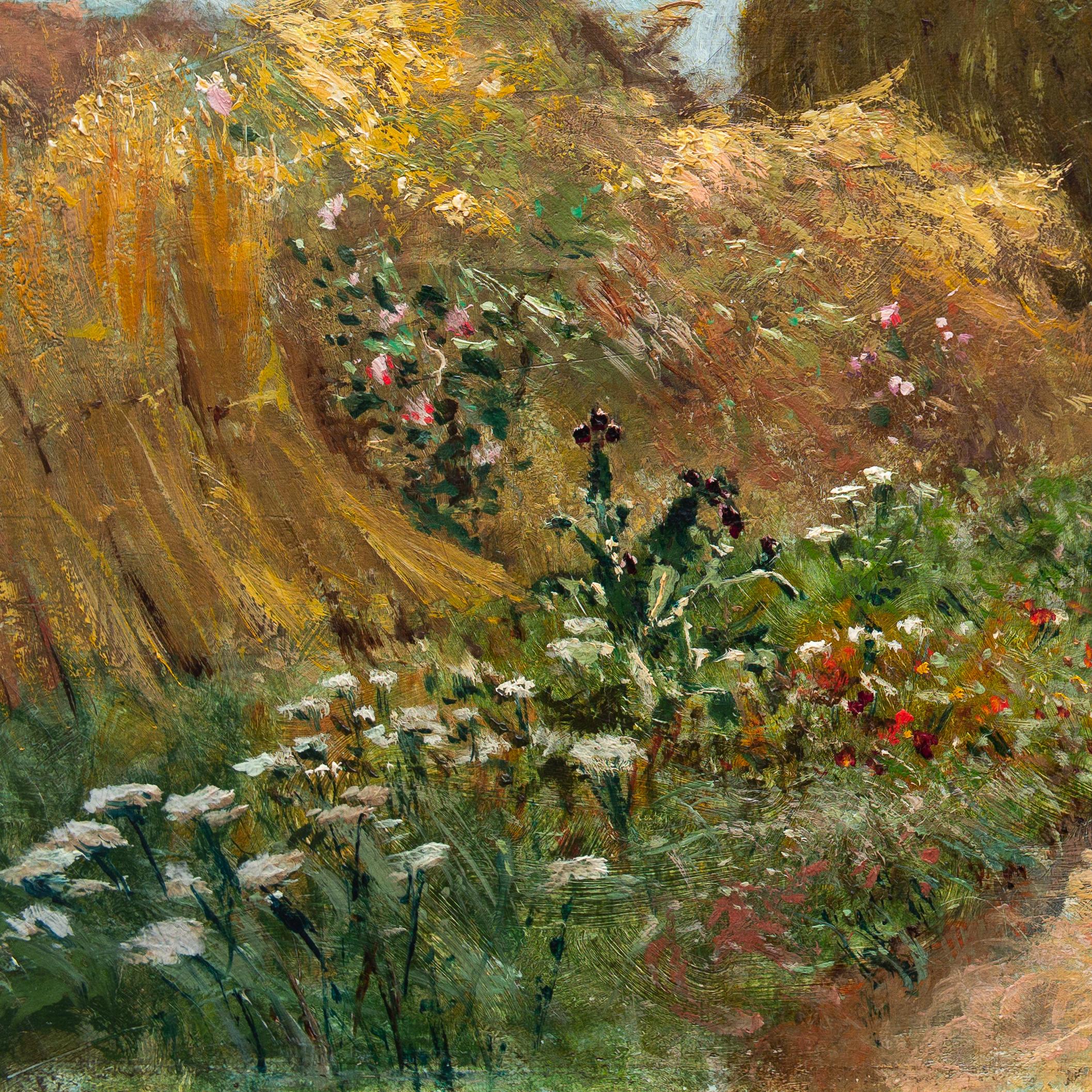 Tiempo de cosecha de Hjalmar Sandberg, artista sueco, óleo sobre lienzo, firmado, 1876 en venta 5