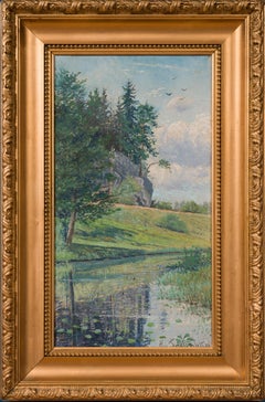 Teich unterhalb einer Klippe mit Kiefern, 1906