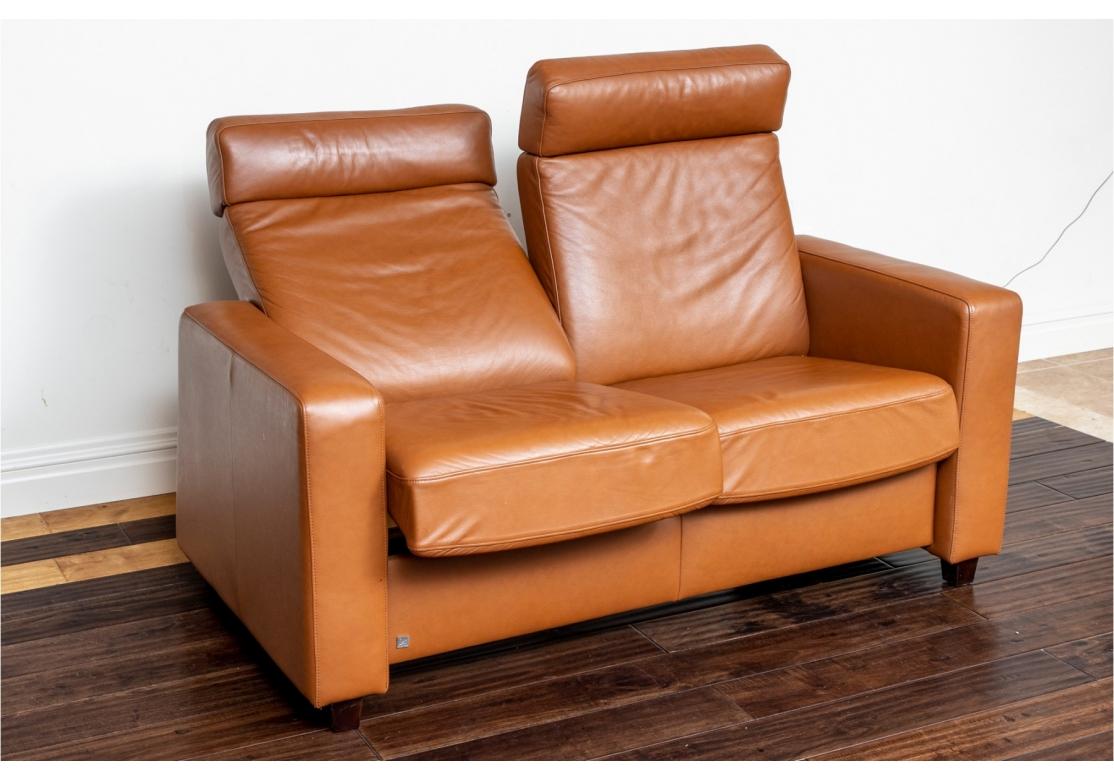 Hjellegjerde Mobler Fjords Two Seat Leather Recliner Sofa For Sale 2