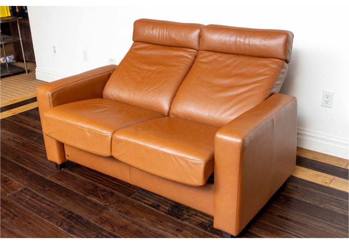 Hjellegjerde Mobler Fjords Two Seat Leather Recliner Sofa For Sale 3