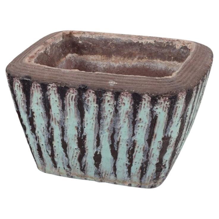 Hjördis Oldfors per Upsala Ekeby. Raro vaso da fiori a strisce. in vendita
