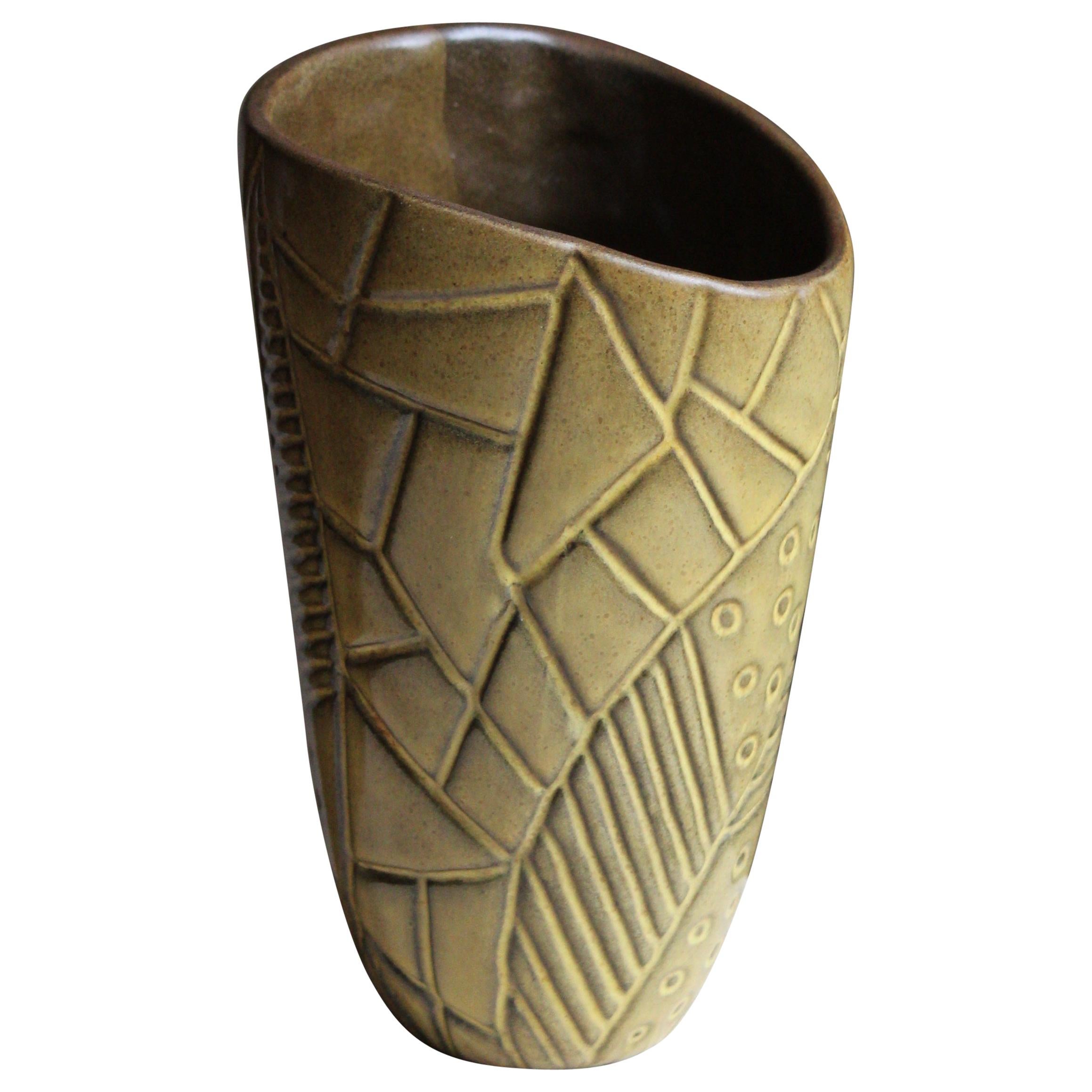 Hjördis Oldfors, "Ibiza" Vase, Stoneware, Upsala-Ekeby, Sweden, 1958