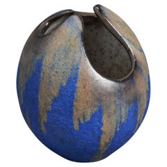 Hjördis Oldfors, Vase, Blue-Glazed Earthenware, Sweden, 1960s