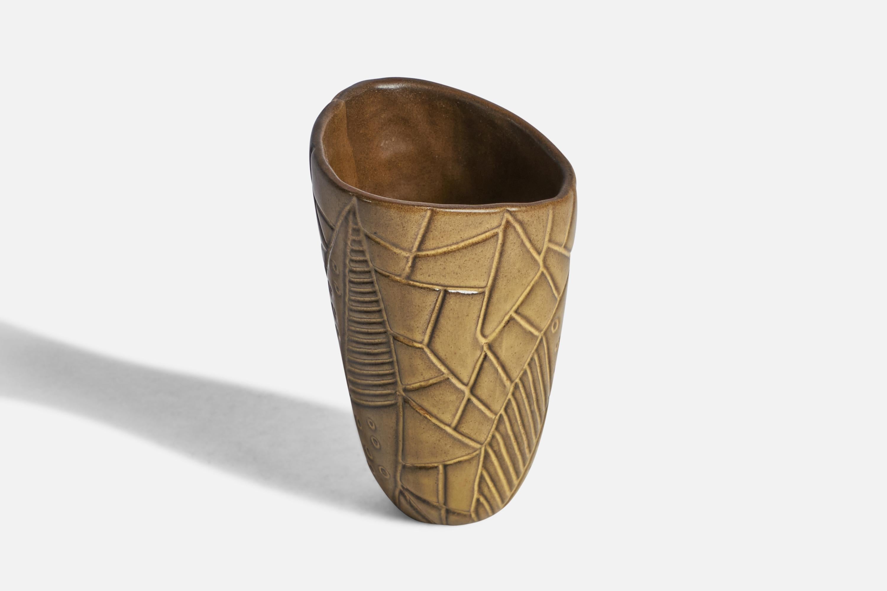 Mid-Century moderno Hjördis Oldfors, Vaso, Terracotta, Svezia, anni '50 in vendita