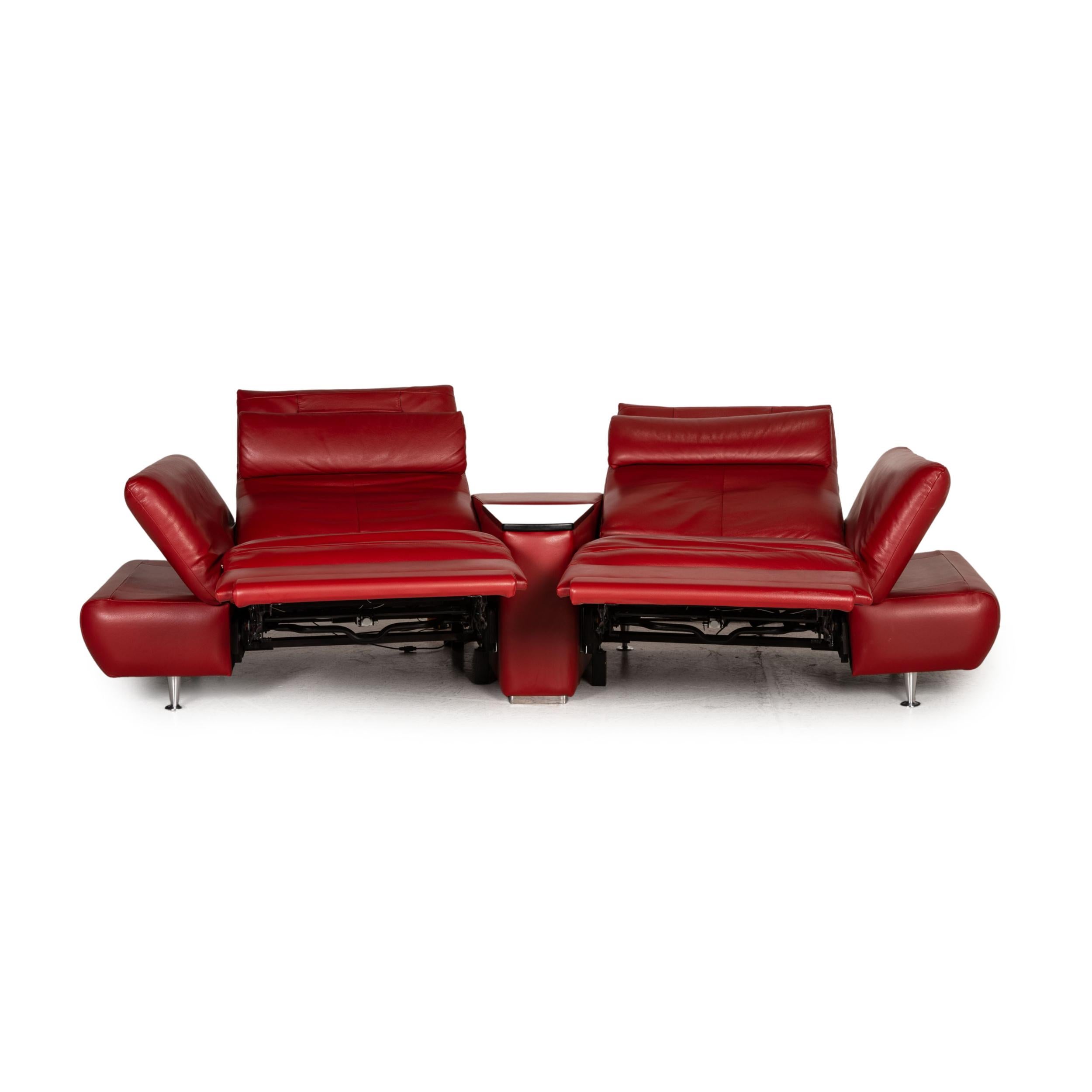 Hjort Knudsen Danish Design Barbardos Leather Sofa Red Two-Seater Couch For  Sale at 1stDibs | hjort knudsen sofa, red two seater sofa