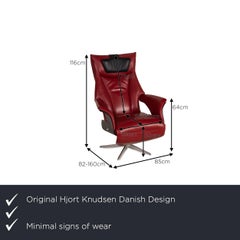 Hjort Knudsen Danish Design Milan Leather Armchair Red Function Relax Function