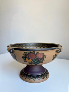 Art Nouveau Pedestal Bowl by Lauritz Hjorth, Denmark, 1940s