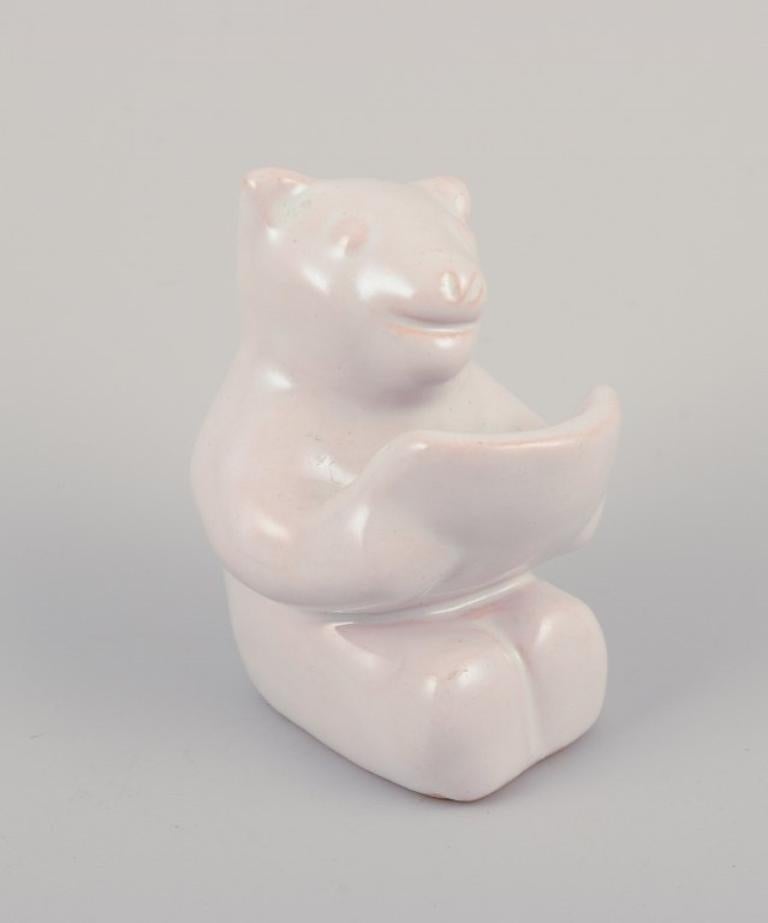 Glazed Hjorth, Bornholm. Five bear musicians in white glazed stoneware. For Sale