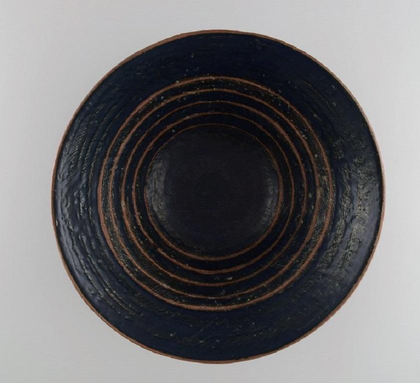 Vernissé Bol unique en grès émaillé Hjorth, Bornholm Museum, fin du 20e siècle en vente