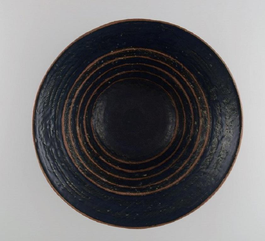 Hjorth, Bornholm Museum, Unique Bowl in Glazed Stoneware, Late 20th C In Excellent Condition For Sale In Copenhagen, DK