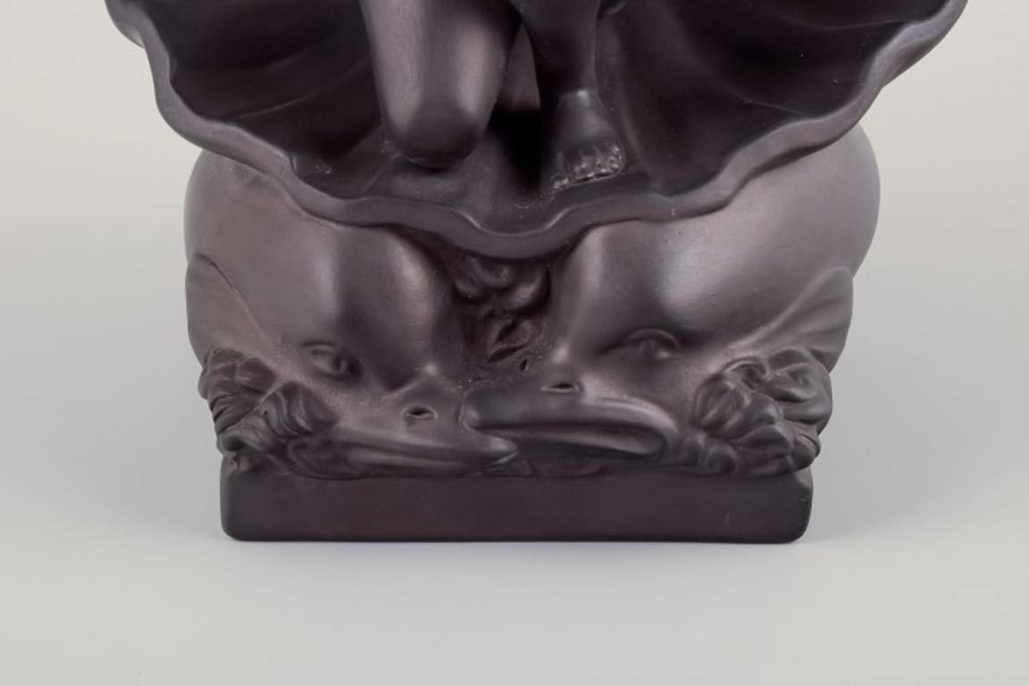 20th Century Hjorth, Bornholm. Rare sculpture in black terracotta. The birth of Aphrodite. For Sale