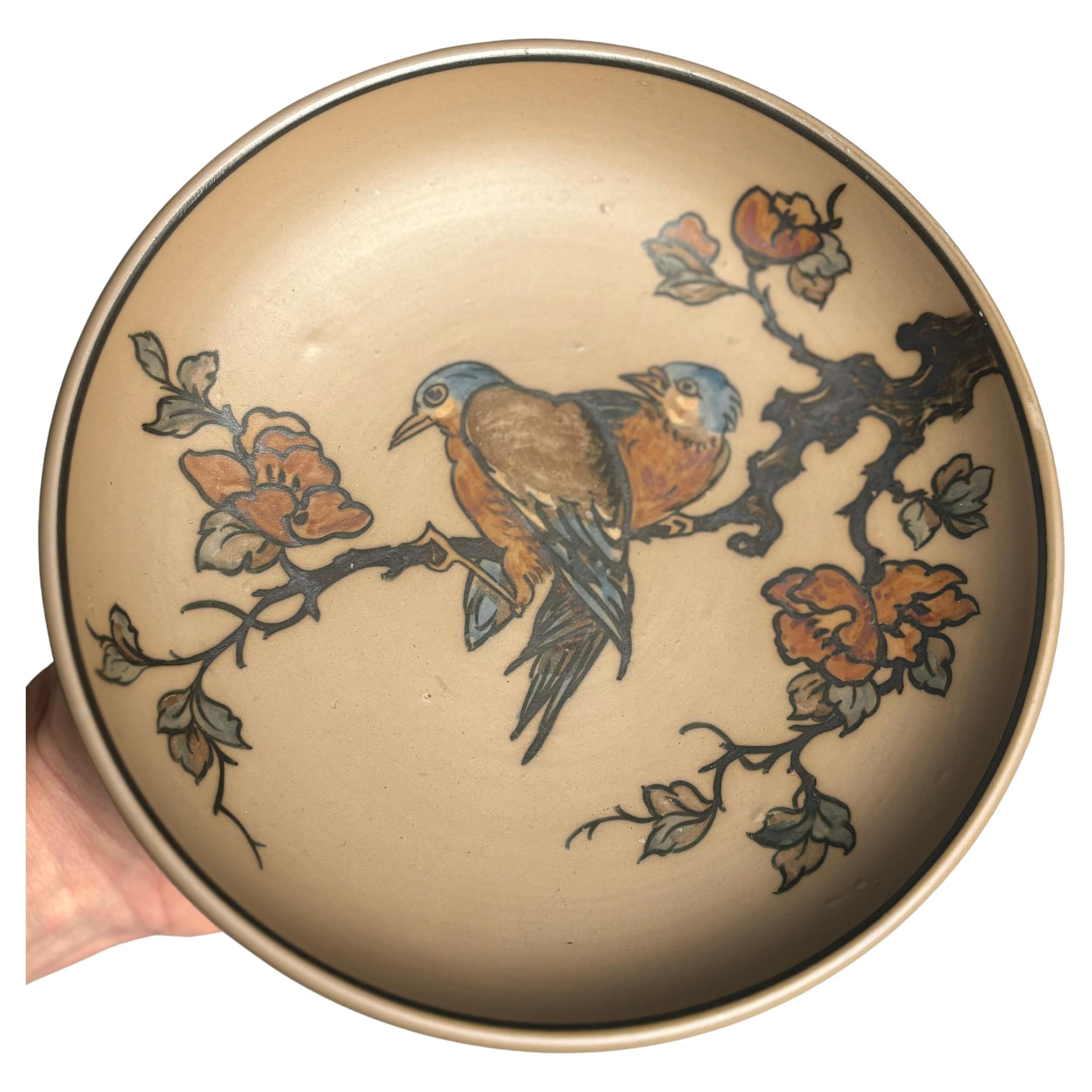 Vide-Poche danois Art nouveau peint à la main Hjorth, années 1940