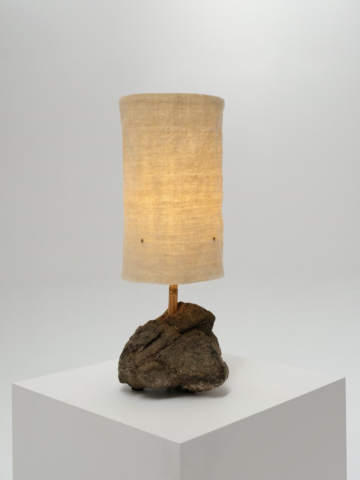 Moroccan Hjra Table Lamp Large, Handspun, Handwoven wool Lampshade, Made of Rock & Reed For Sale