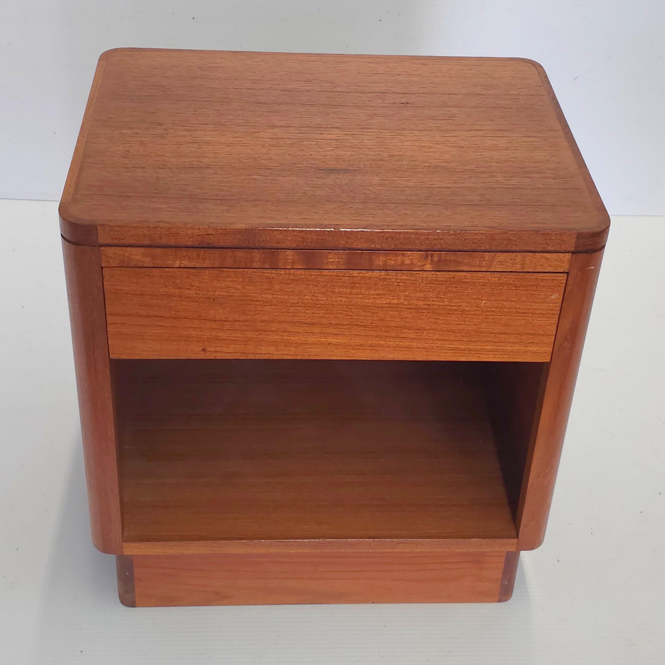 Hong Kong HK Teakworks Scandinavian Modern Style Solid Teak Bedside Table For Sale