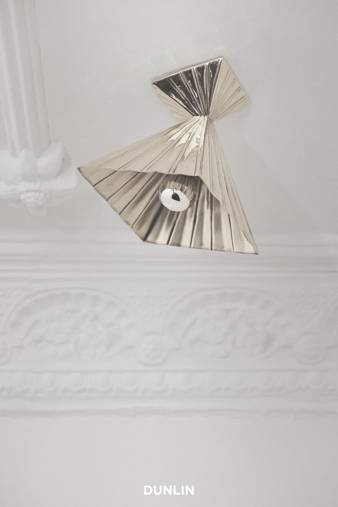 Art Deco HK05 Nickel Plated Brass Spot Ceiling Light, HK X DUNLIN For Sale