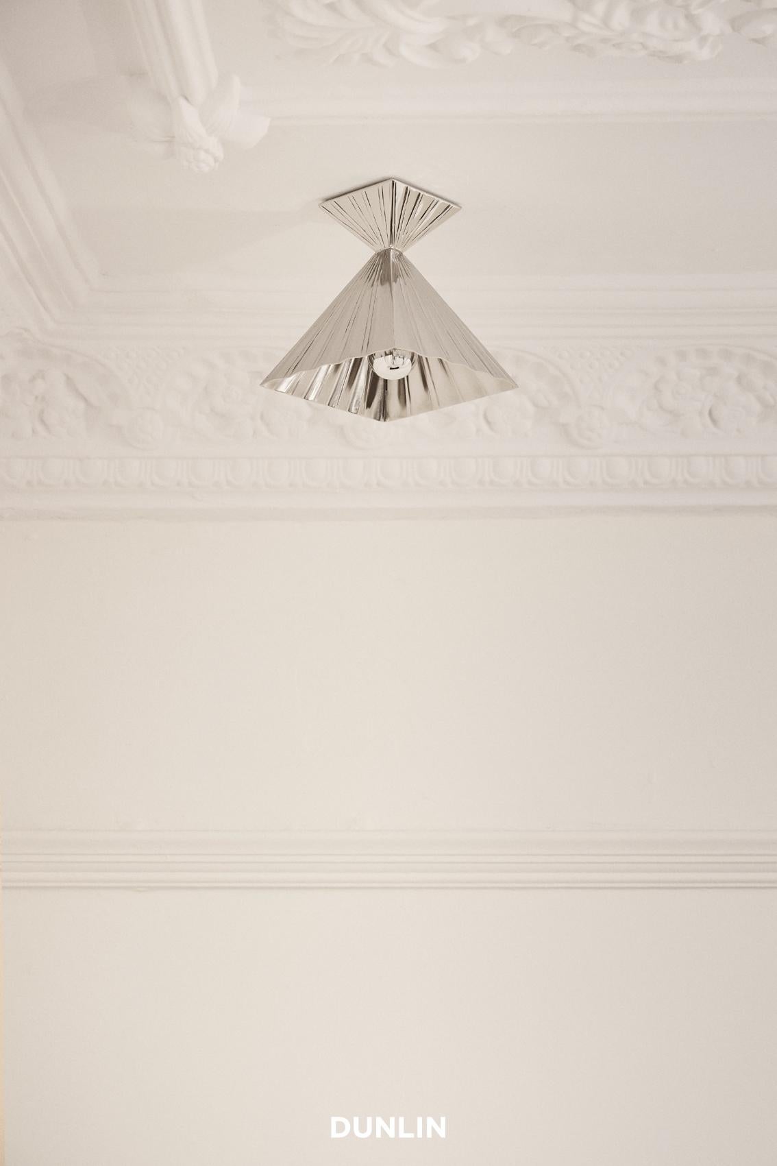 Art Deco HK09 Nickel Plated Brass Spot Ceiling Light, HK X DUNLIN For Sale