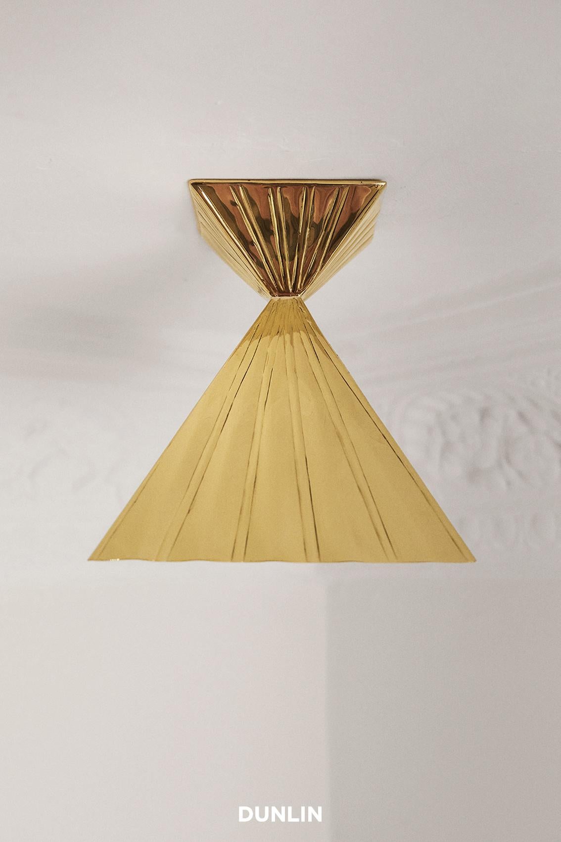 Art Deco HK09 Polished Brass Spot Ceiling Light, HK X DUNLIN For Sale