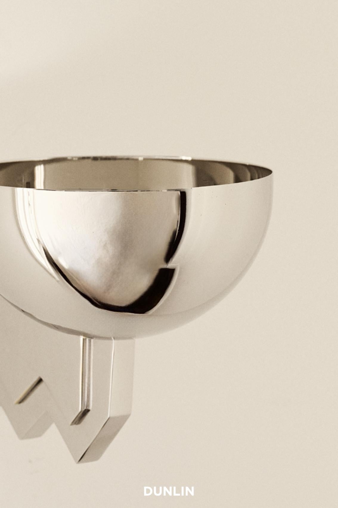 Polished HK19 Wall Light, Nickel Plated Brass, HK x DUNLIN For Sale