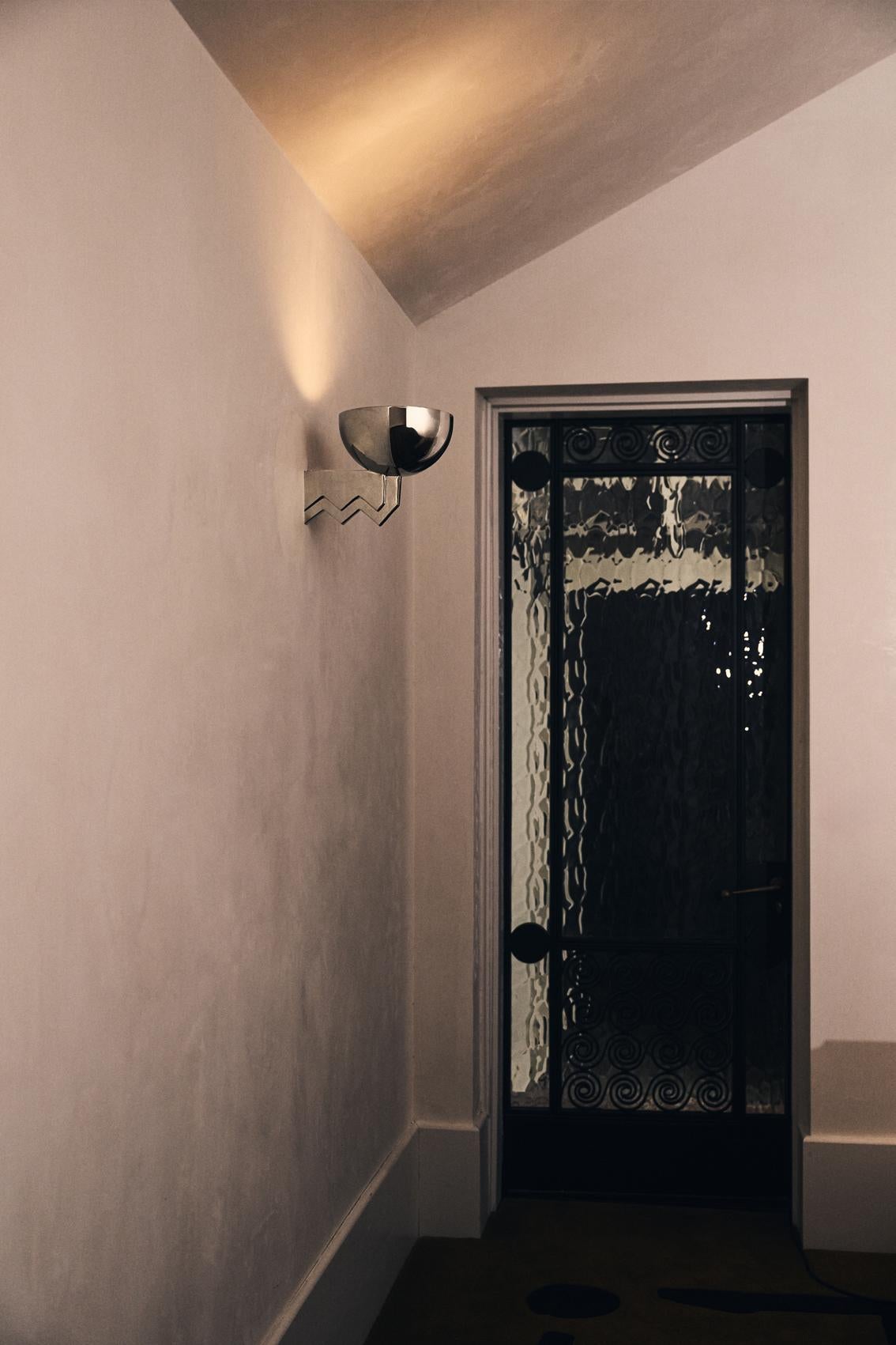 Contemporary HK19 Wall Light, Nickel Plated Brass, HK x DUNLIN For Sale