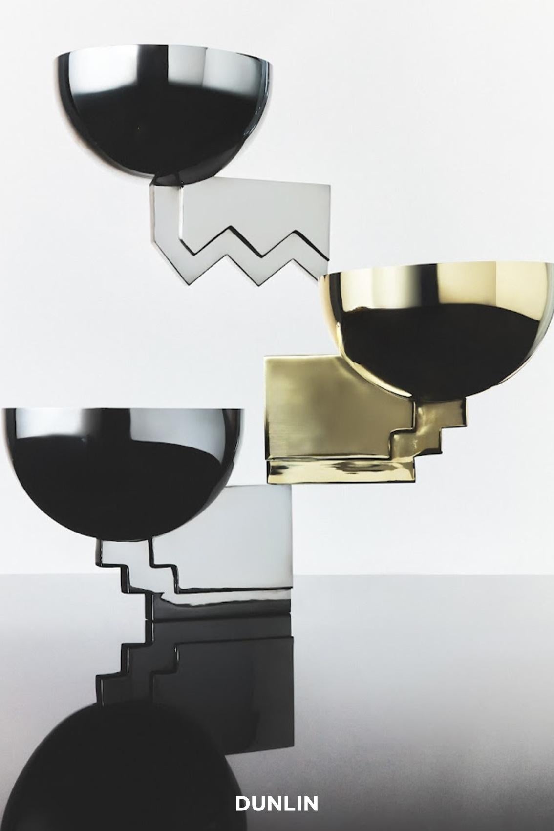 Art Deco HK22 Wall Light, Nickel Plated Brass, HK x DUNLIN For Sale