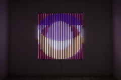 HL Handcrafted LED Lighting Sculpture Acrylic Aluminum Wall Decor by Paul Sende