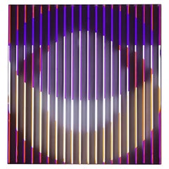 HL Handcrafted LED Lighting Sculpture Acrylic Aluminum Wall Decor by Paul Sende
