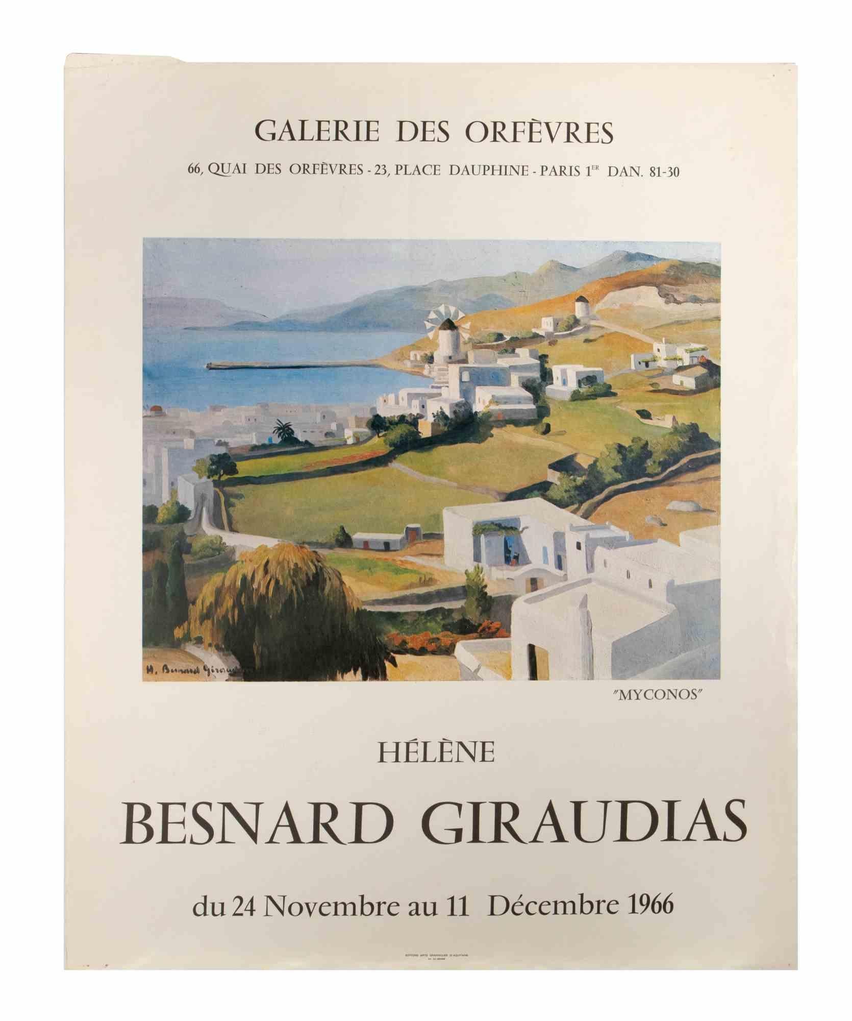 Hélène Besnard-Giraudias is a vintage Poster realized for the exhibition of Hélène Besnard-Giraudias in 1966.

In Paris from November to December 1966 to the Galerie Des Orfèvres .

Good condition, signed by the artist.

Hélène Besnard-Giraudias