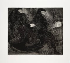 Stratagems Aquatint Etching, Signed #1 of 50, Contemporary 1980s by Hélène Csech
