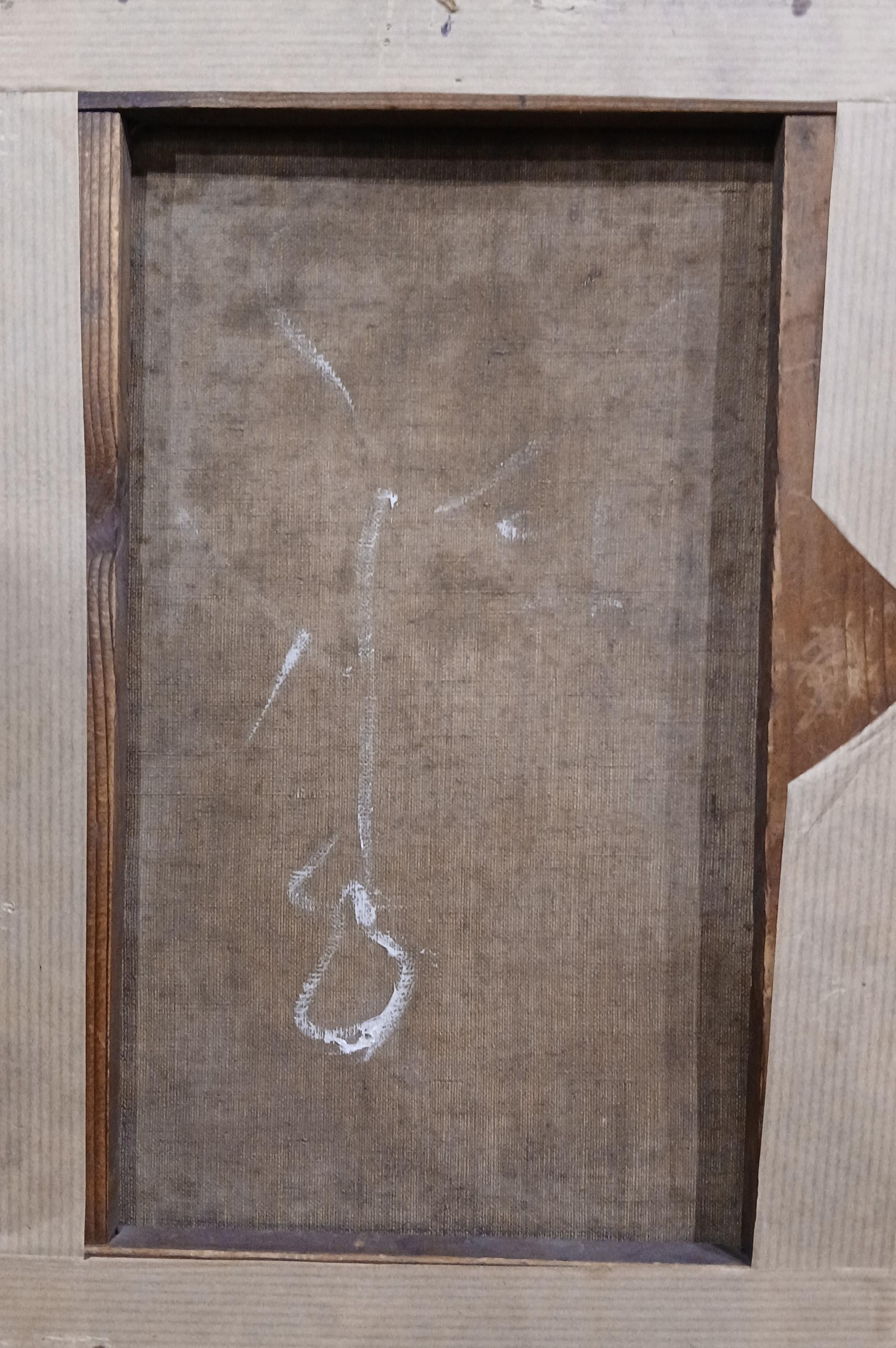 Portrait d'une jeune fille Huile sur toile dans un cadre École française signée en vente 3