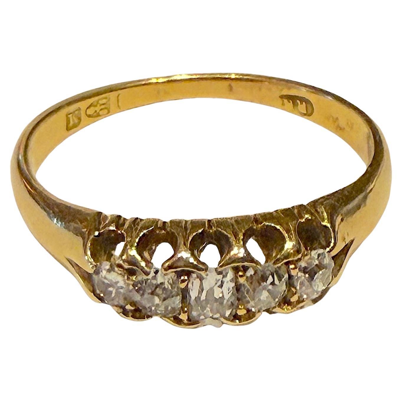HM 1895 Chester 18K Five Stone cushion cut diamond  Ring