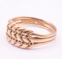 HM 1901 18K Victorian Plaited "Keeper" or "Illusion" Band Ring