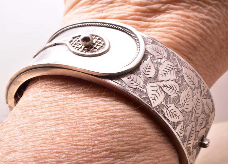 HM 1911 Sterling Tennis Cuff Bracelet For Sale at 1stDibs