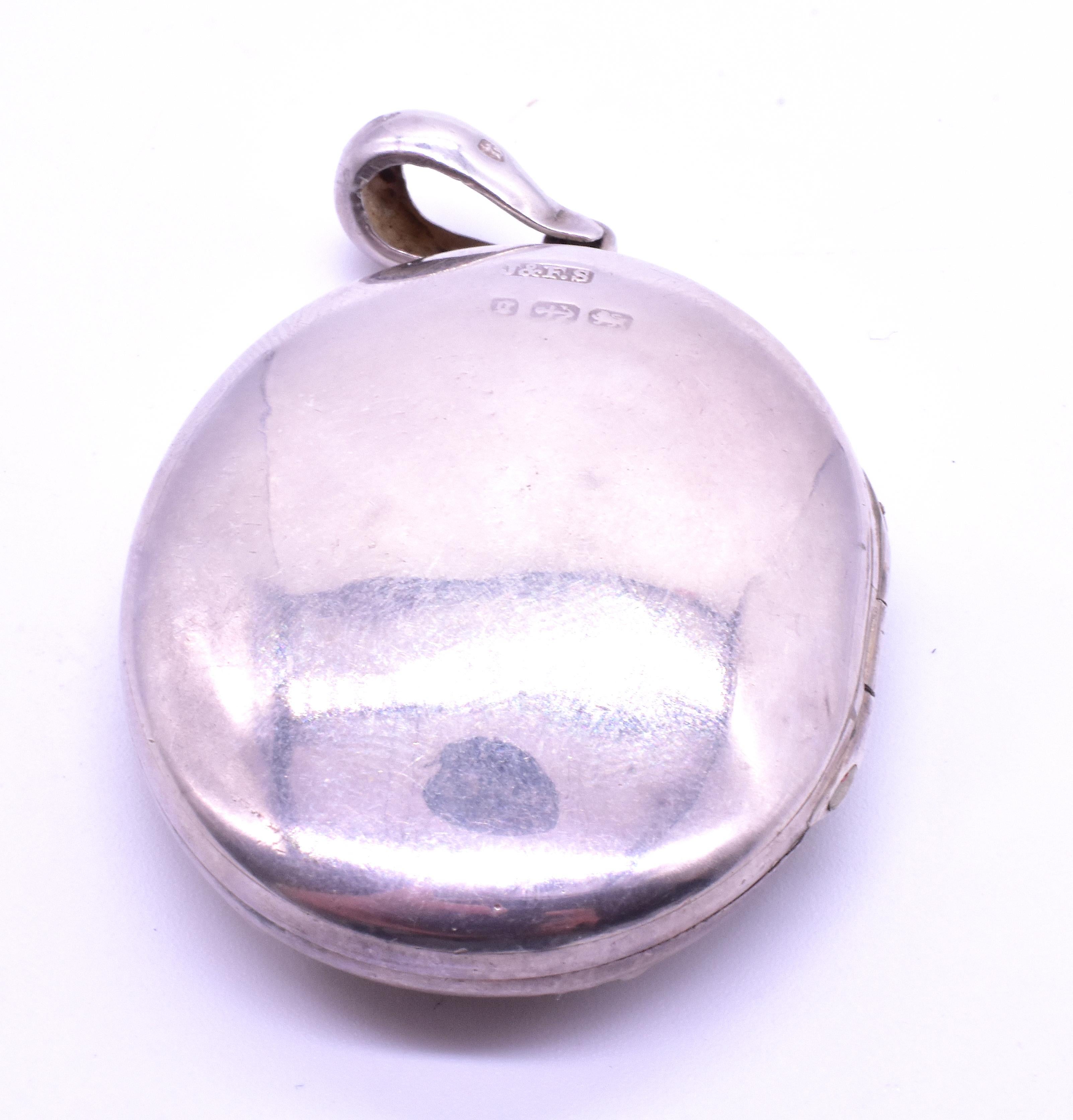 HM B'ham 1890 Sterling-Medaillon mit 2 farbigen Goldblättern (Viktorianisch)