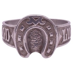 HM Birmingham 1900 Sterling Silver Horse Shoe "Good Luck" Ring