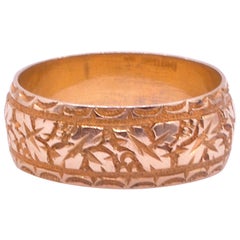 HM Chester 1895 Antike 18 Karat Bright Cut Gravierte Goldband