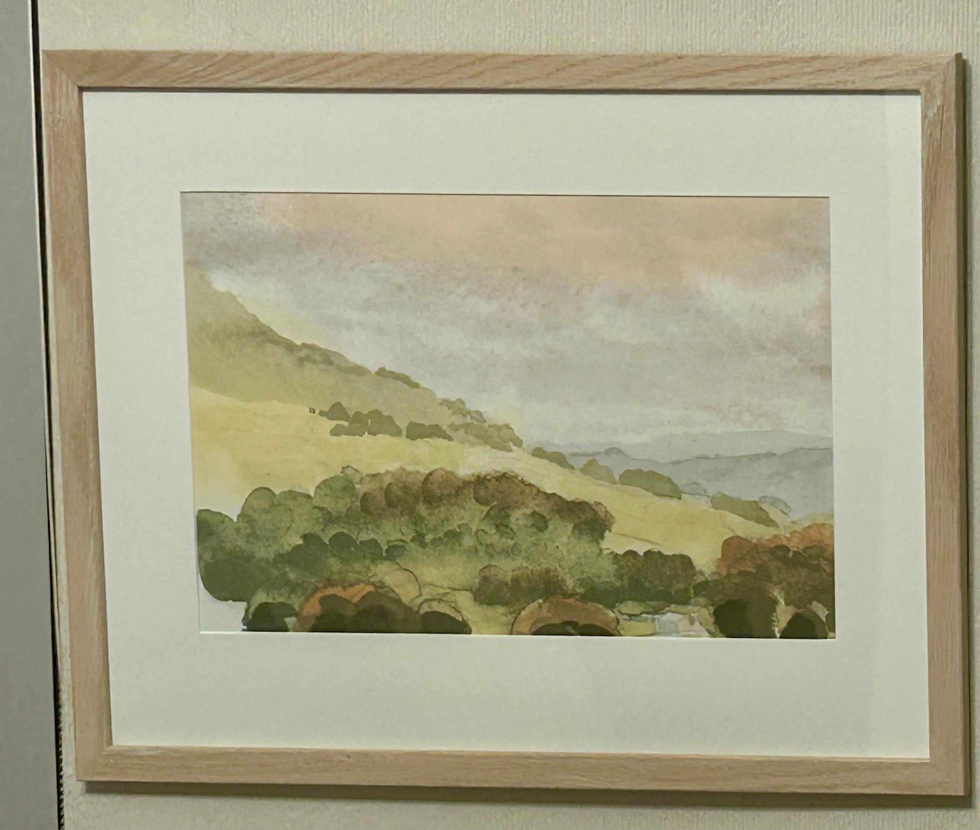 HM King Charles III Landscape Print - Wensleydale From Moorcock Limited Edition Lithograph, Realist, Framed