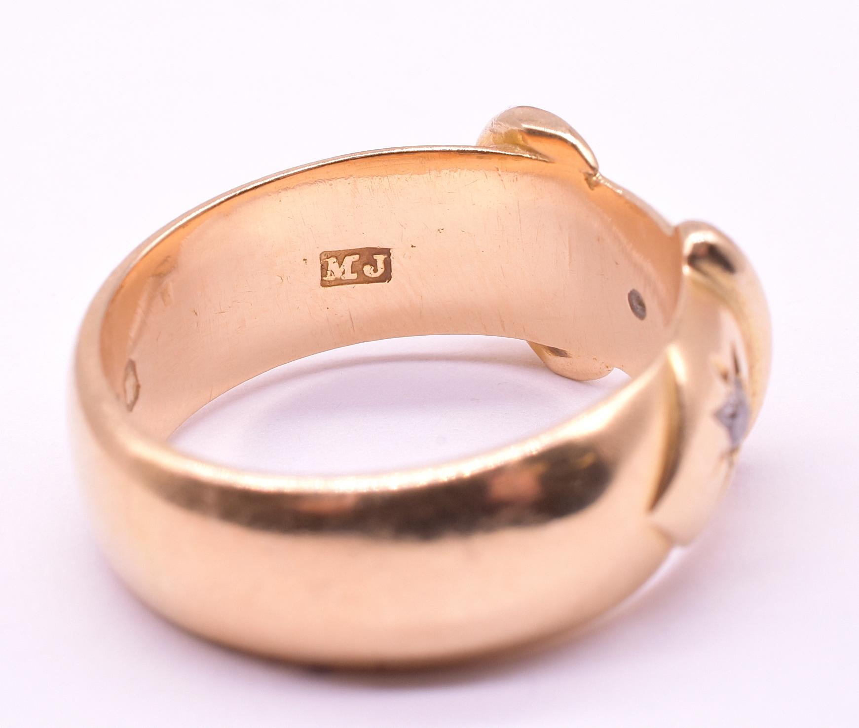 HM London 1894 18K Schnallenring mit sternbesetzten Diamanten 4