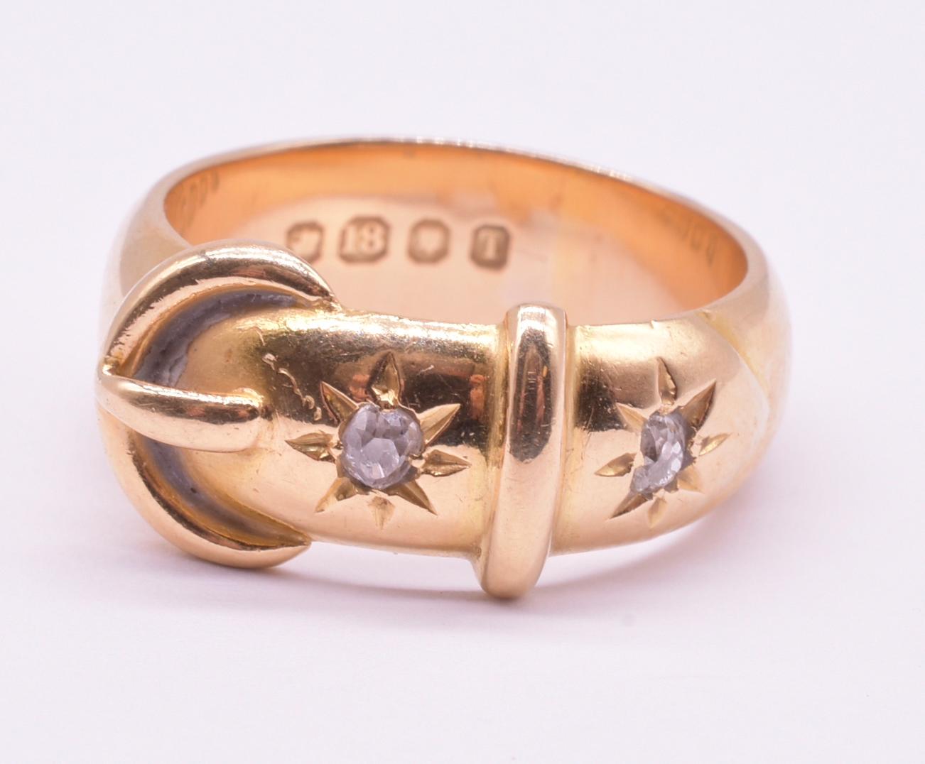HM London 1894 18K Schnallenring mit sternbesetzten Diamanten 5